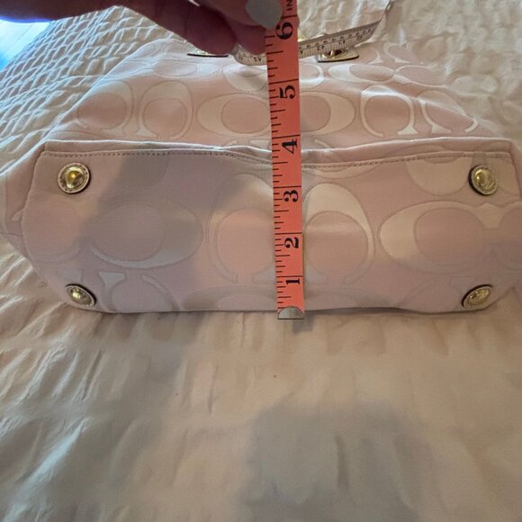 Vintage NWT COACH PENELOPE BLUSH PINK GOLD SIGNATURE CARRYALL HANDBAG - Picture 5 of 9